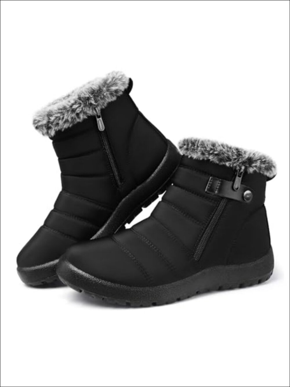 SHIBEVER Women's Winter Snow Boots Waterproof Non Slip Faux Fur Lined